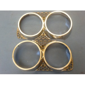 Fiat 124 coup&egrave; mk2 original pair Cromodora headlamp rim
