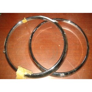 Fiat 1400 A headlamp rim pair Carello N.O.S.